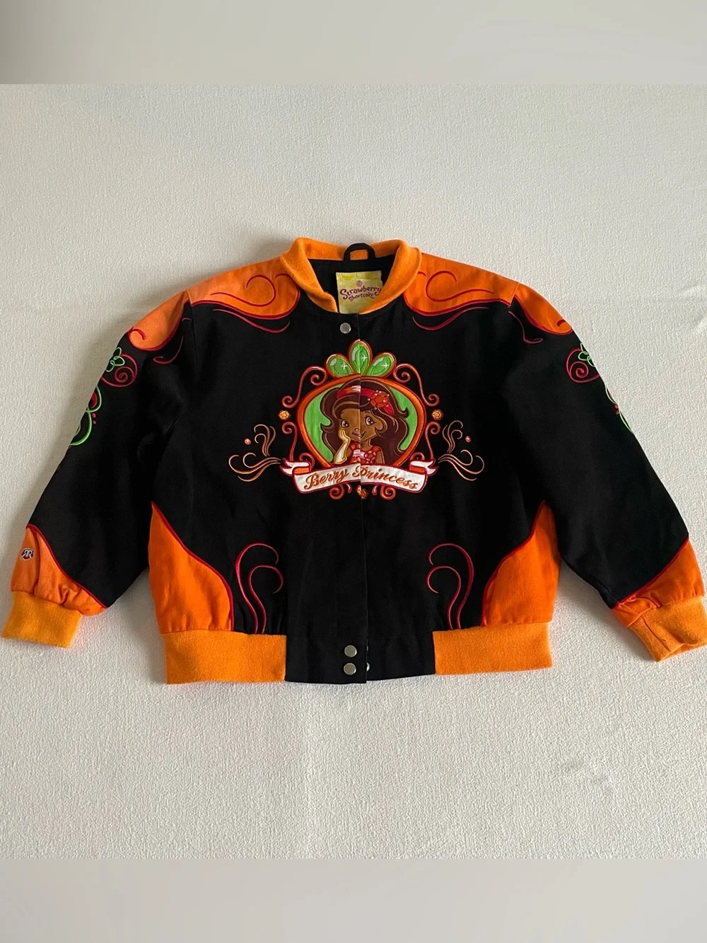 Vintage RR Design Strawberry Shortcake Orange Blossom Kids Racing Jacket XL